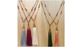bali mix beads tassels necklace with golden caps handmade new design
